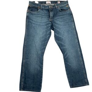 Wrangler Rooted Jeans Mens 36W 30L Blue 88MWRNA Western Rugged Cotton USA VTG